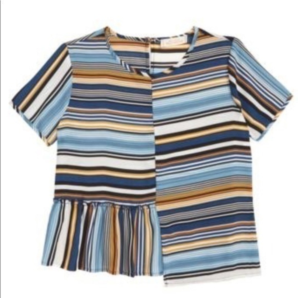 Walking on Sunshine stripe ruffle top
